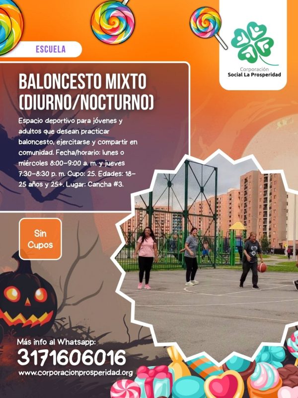 Espacio deportivo para jóvenes y adultos que desean practicar baloncesto, ejercitarse y compartir en comunidad.