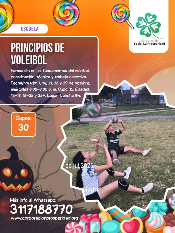 Formación en fundamentos del voleibol, coordinación, técnica y trabajo colectivo.