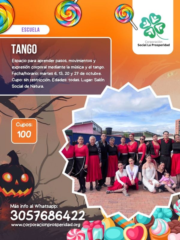 Espacio para aprender pasos, movimientos y expresión corporal mediante la música y el tango.